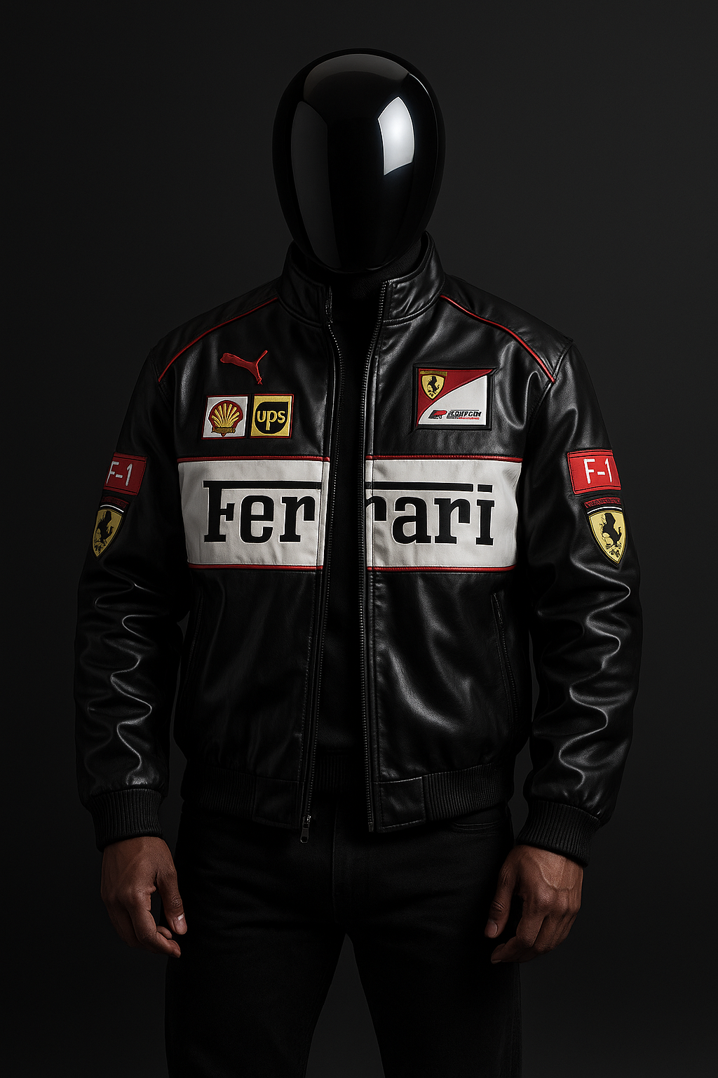 LEATHER FERRARI VINTAGE RACING JACKET