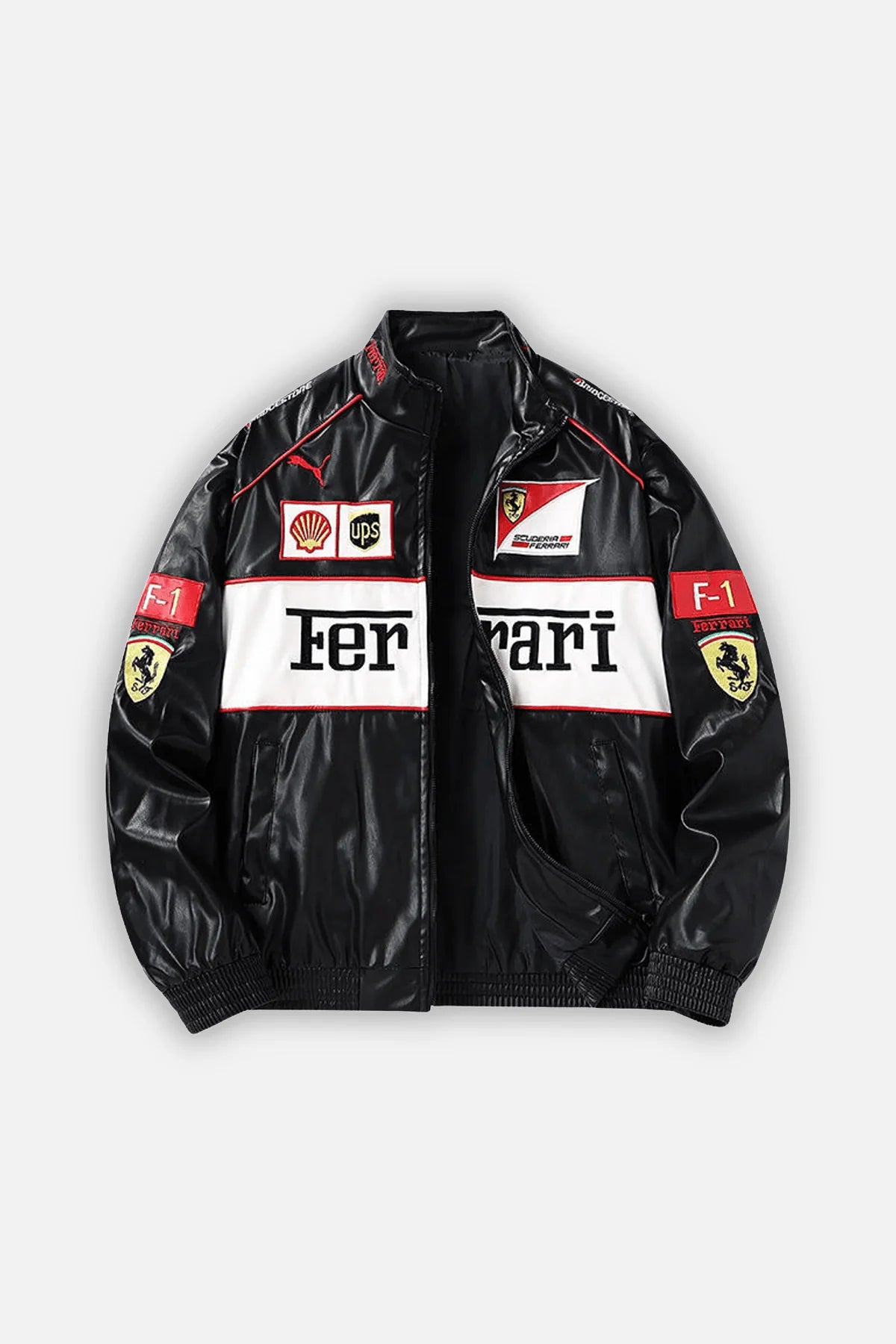 LEATHER FERRARI VINTAGE RACING JACKET